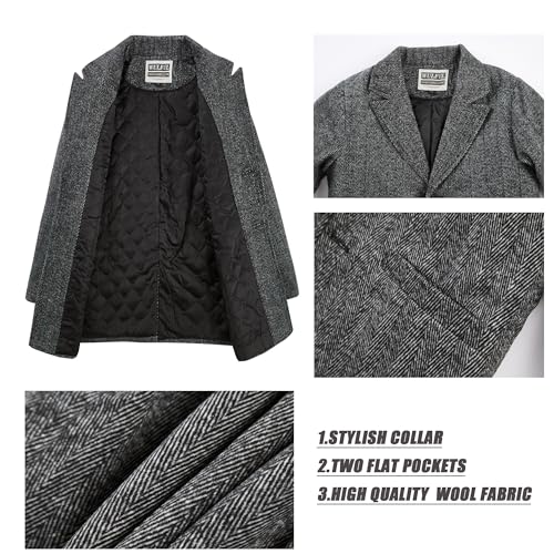 WULFUL Boys Wool Coat Single Breasted Trench Coat Winter Pea Coat3