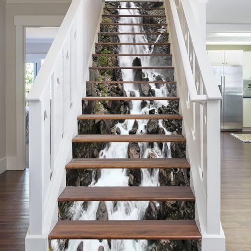 Pegatinas de escalera autoadhesivas vinilo impermeable 3D lavable para renovar 5