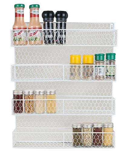 IZLIF Spice Rack Organizer 4 Tier Country Rustic Chicken Herb Holder | Wall