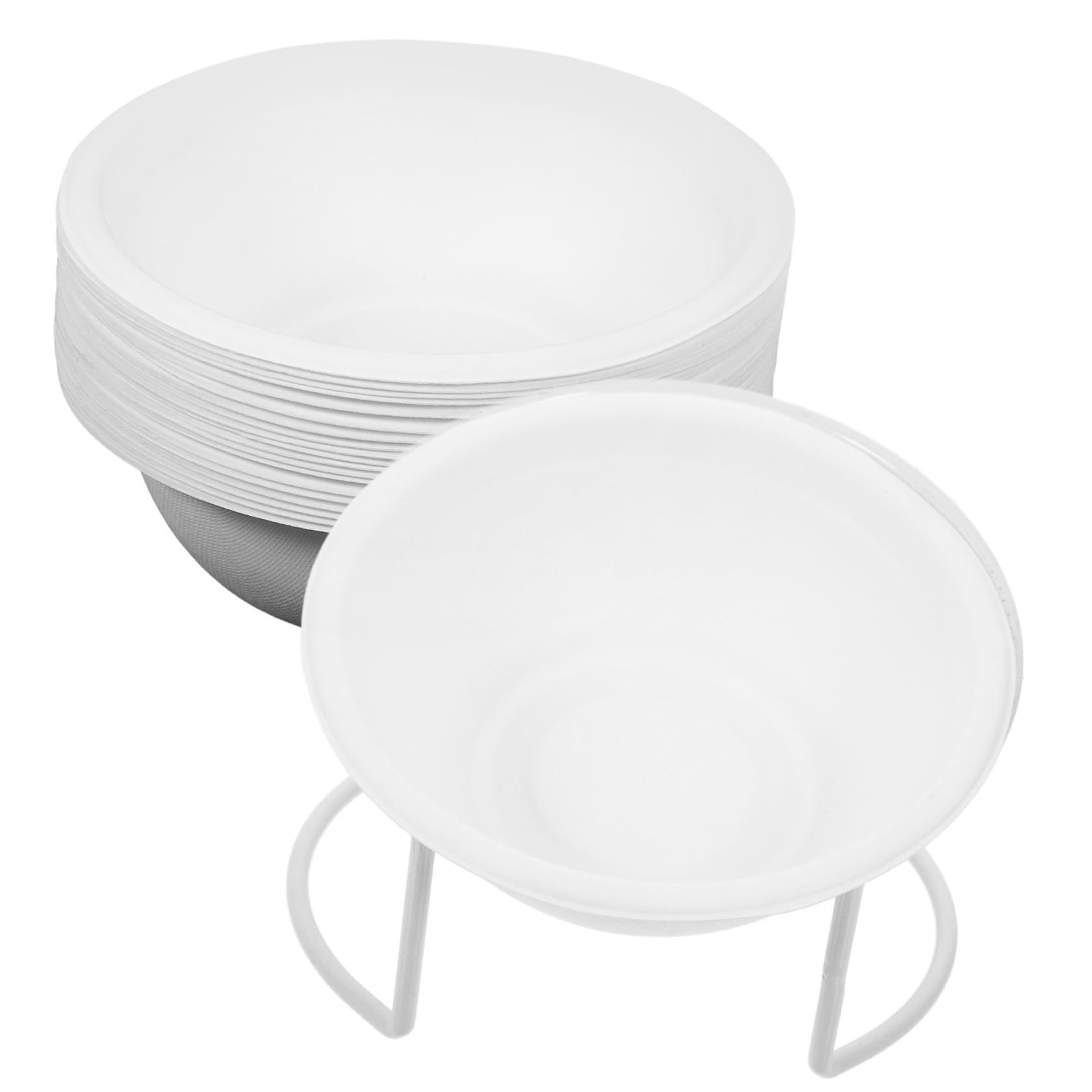 ifundom 1 Set Disposable Pet Feeding Bowls Cat Food and Water Bowls with Rack Multi Function Smooth Surface for Cleanup