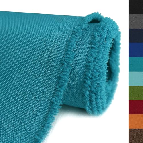 OTOEZ 600D Waterproof Canvas Fabric by The Yard, Fade & UV Resistant Outdoor Upholstery Material 58" W Water Resistant Cordura Fabric for Marine Boat Awning Tent Chairs DIY, 1 Yard Cyan Blue