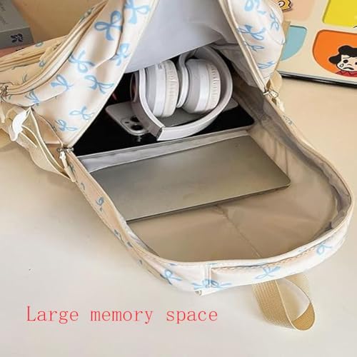 Bow Backpack, 2025 New 3PC Set Bow Backpack for Girls, Backpacks Set Large Capacity (pink)2