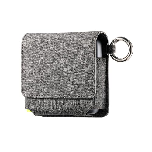 TRIPLE RIVER・For Ploom X ケース ADVANCED カバー PUレザー カラビナ付き タバコ収納 収納 電子たばこ 電子タバコ 保護ケース プルームエックス プルームX 充電対応 持ち運び便利 簡単取り出しケース(グレー)