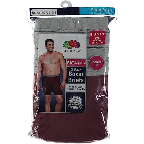 Fruit of the Loom Men's Big and Tall Tag-Free Underwear, Big Man - Assorted Colors - 2 Pack, 2XL2
