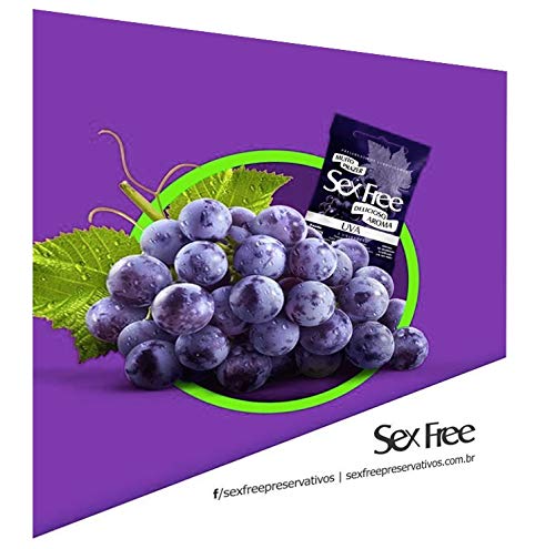 Preservativo Lubrificado Sex Free Uva Com 3 unidades
