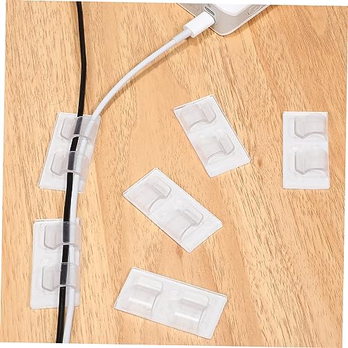 ULTECHNOVO 50 piezas Sujetacables Adhesivos Clips para Fijar Cables bajo Escritorio Organizadores para Oficina y Hogar miniatura 6