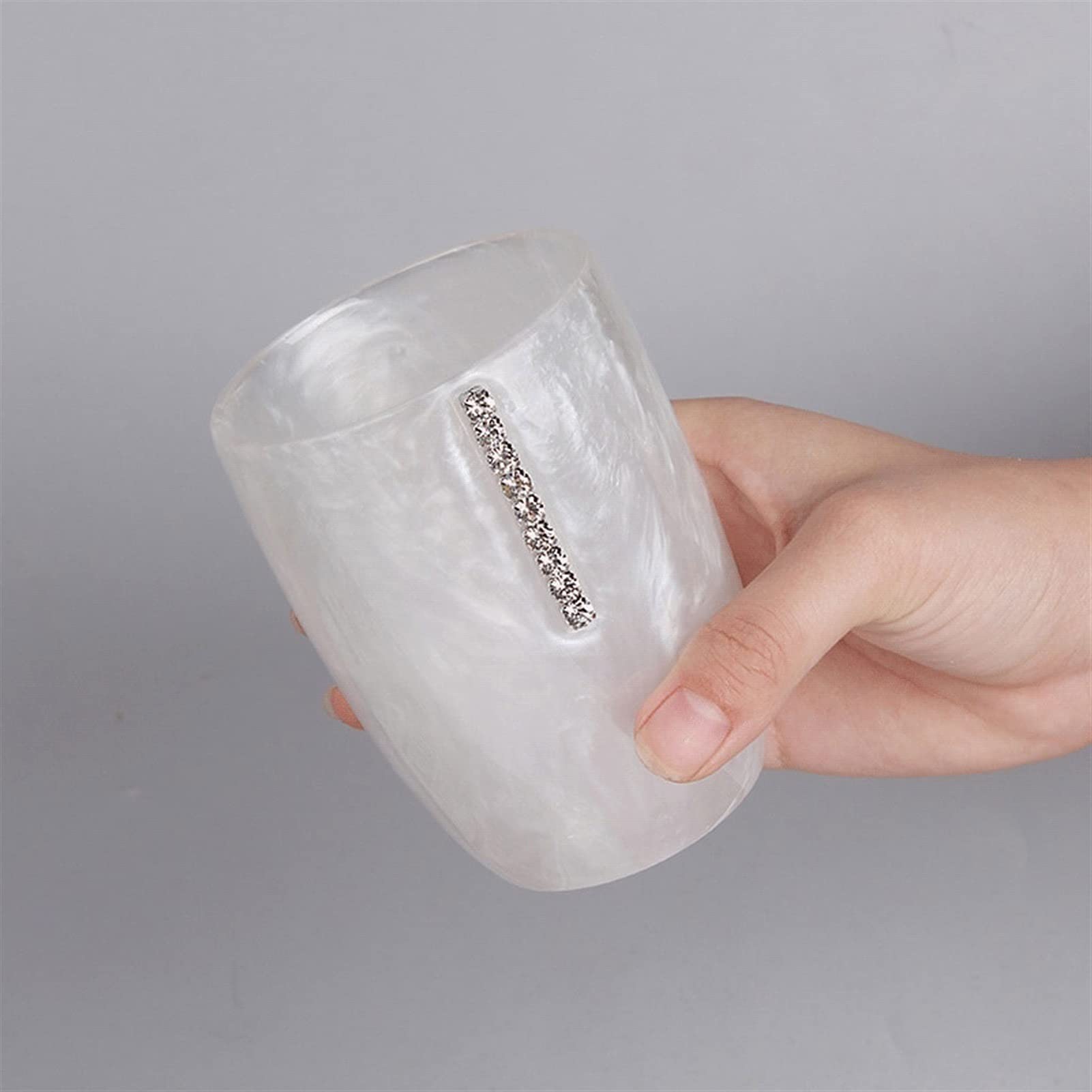 Juego de 5 accesorios de baño con tachuelas de diamante, kit de suministros de baño, dispensador de jabón, soporte para cepillo de dientes, jabonera y juego de tazas de jabón