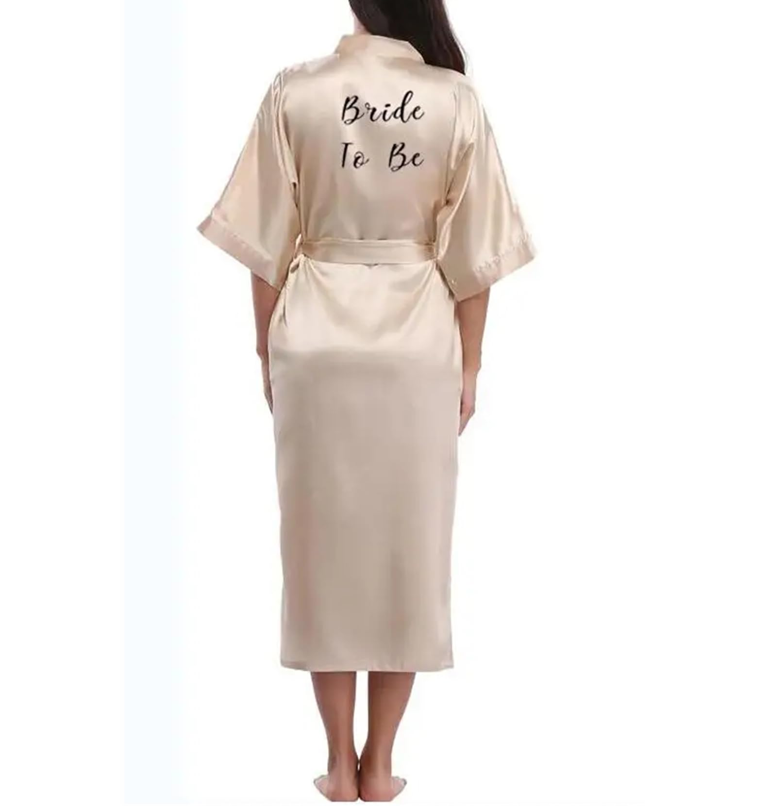 Yeuyyben Champagne Oro Robe Sposa Raso Kimono Robe Donne Matrimonio Sorella Della Sposa Stampa Damigella D'onore Abiti Da Sposa