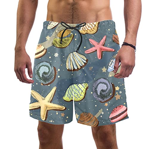 Maillots de bain pour hommes JDEZ short de plage léger motif coquillages