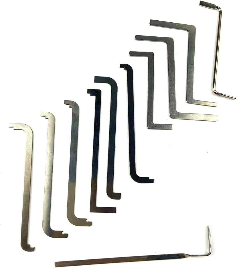 New Lock Pick Tension Wrench,Locksmith Pick Push Rod Locksmith Essential Kit (11pcs)