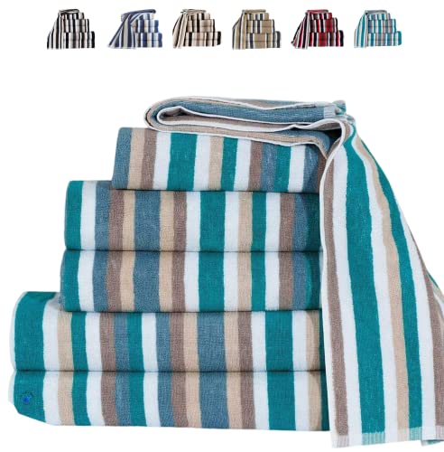 TheWhiteWater – 100% Natural Cotton HAND TOWEL (Teal – 50 x 85 cm) – 6 Threads Combed Stripe – Royal Victorian Flossy Stripe Salon Design – 550 GSM – Gym or Home use (1 x Hand Towel, Teal) - Cosy Home Interiors TheWhiteWater – 100% Natural Cotton HAND TOWEL (Teal – 50 x 85 cm) – 6 Threads Combed Stripe – Royal Victorian Flossy Stripe Salon Design – 550 GSM – Gym or Home use (1 x Hand Towel, Teal)