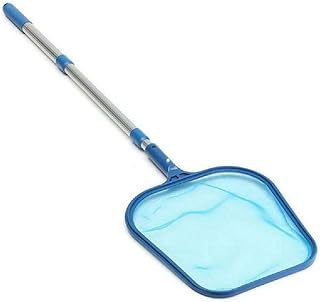 WGOO Swimming Pool Net Leaf Clean Device, Pool Skimmer Net Telescopic Aluminum Alloy Pole and Fine Mesh Net for Cleaning Swimming Pools, Spas (Pole+net)
