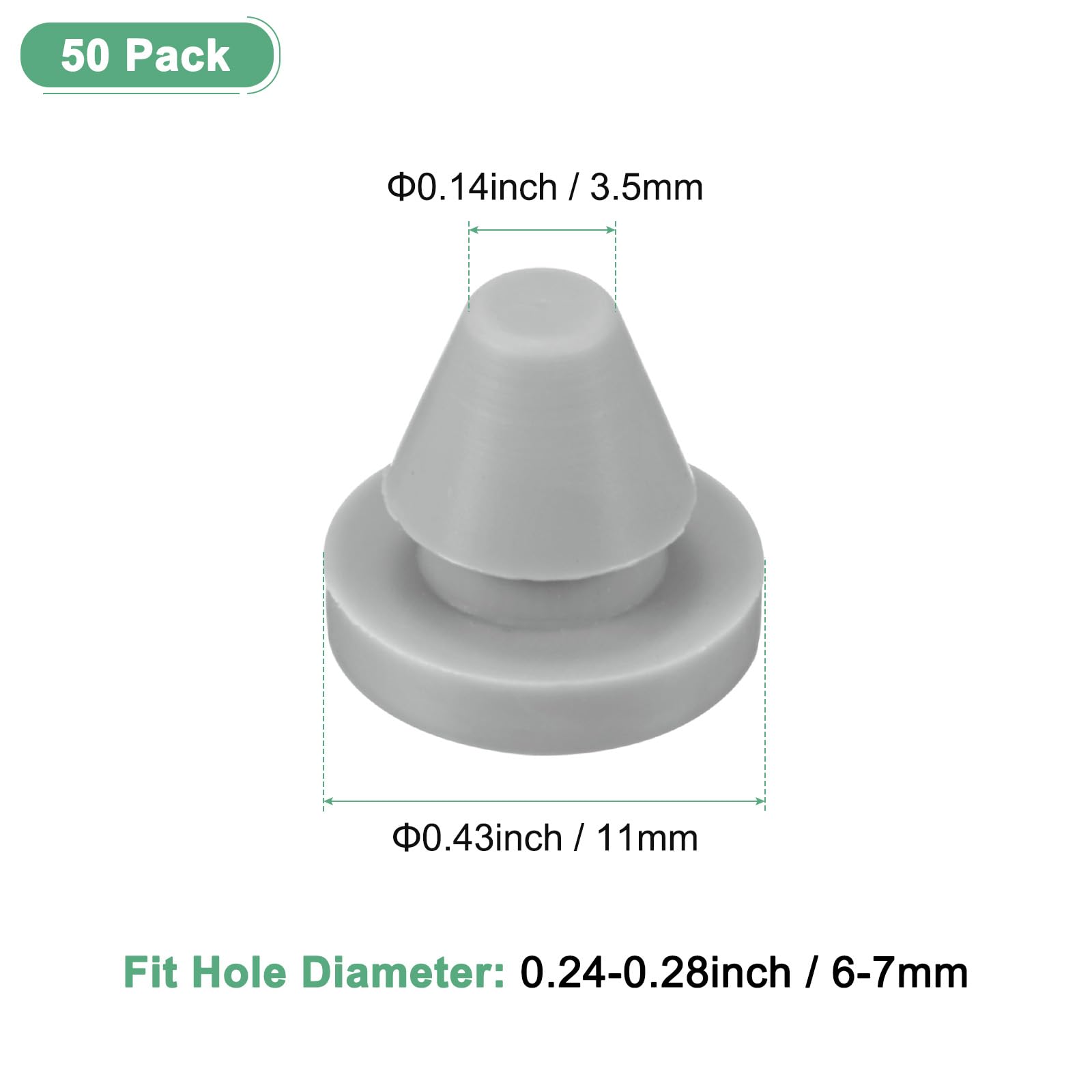 M METERXITY 50-Pack Silicone Hole Plugs, Snap in Locking Hole Plugs for 6-7mm Hole - Image 3