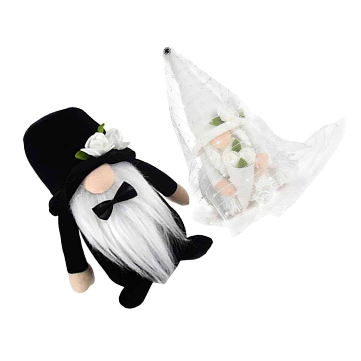jojofuny 2 Stück Hochzeitszwerg Plüsch GNOME in Braut Bräutigam Design Dekorative Tischdeko aus Langlebigem Stoff für Hochzeitsfeier und Wohnambiente