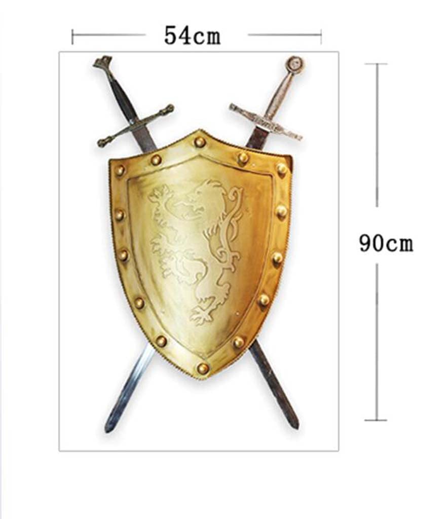 Amazon.co.jp: 中世の騎士の盾、ローマの戦士の盾と剣のモデルの