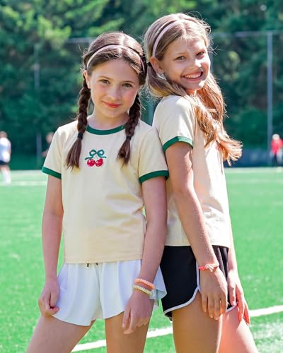 Image of Stelle Girls Graphic Tees Short Sleeve Girls Shirts Cute Tops Crew Neck Casual Basic Summer T-Shirt for Kids Teen 4-15 Years