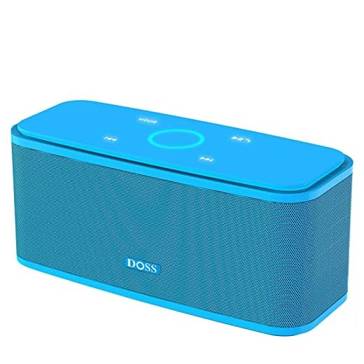 DOSS SoundBox Touch Portable Wireless Bluetooth Speakers with 12W HD Sound and Bass, 20H Playtime, Handsfree, Speakers for Home, Outdoor, Travel-Blue