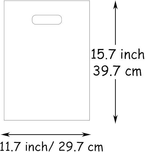 Miniatura 2 de 100 bolsas de plástico de 11.7 x 15.7 pulgadas, bolsas de boutique con asas troqueladas, color rosa