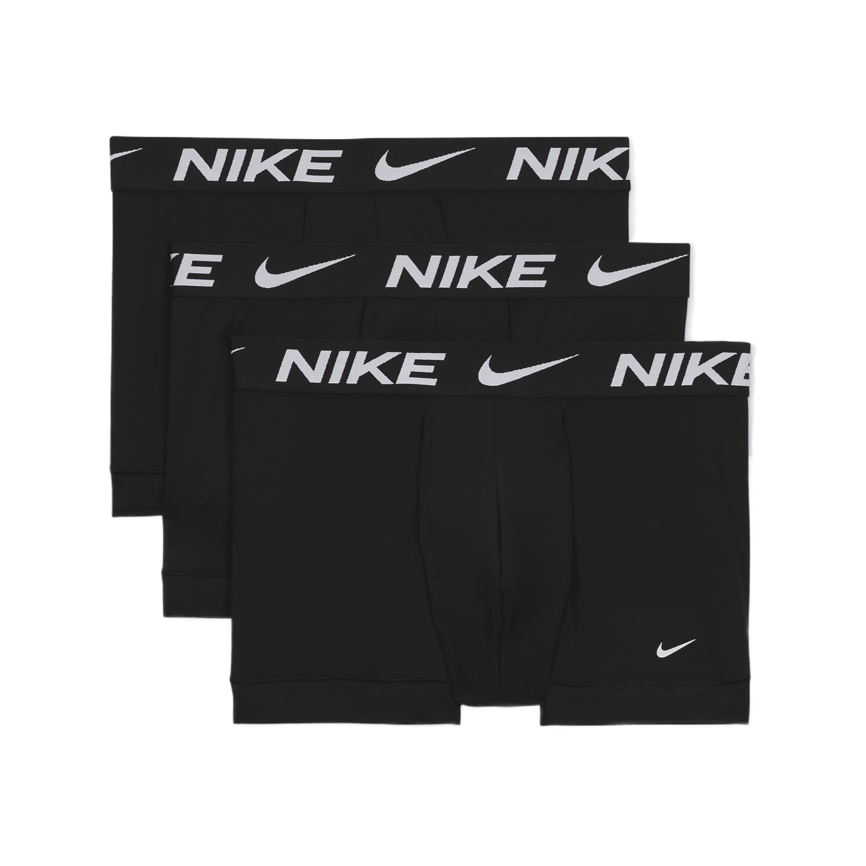 Nike Men's Dri-FIT Essential Micro 4" Trunk Boxer Briefs 3 Pack (Large, Black(KE1156-001)
