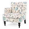 Christopher Knight Home Harrison Fabric Tufted Club Chair, White / Blue (29.5"D x 28"W x 33.5"H)