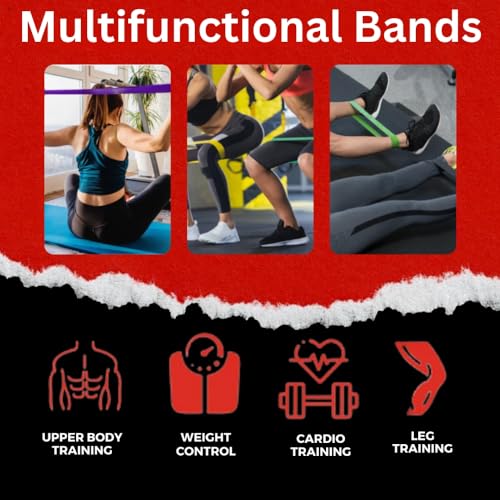 N7 Fitness Pull Up Resistance Bands Set - Long Natural Rubber Exercise Band - Gym Equipment for Yoga, Calisthenics, CrossFit, Mobility and Powerlifting - Men and Women - Image 3
