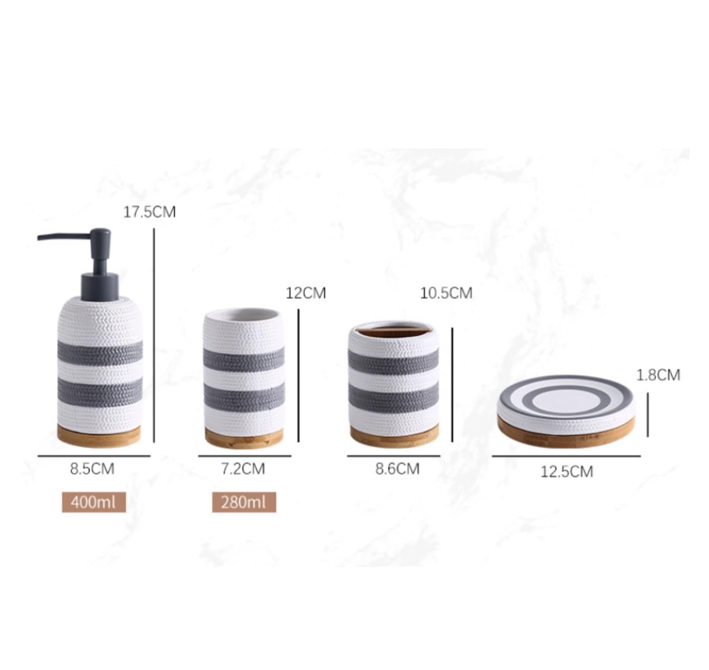 Juego De Baño Juego De 5 Piezas Accesorios para Baño, Dispensador Jabón Creativo, Vaso para Gárgaras, Soporte para Cepillo Dientes Conjunto Accesorios
