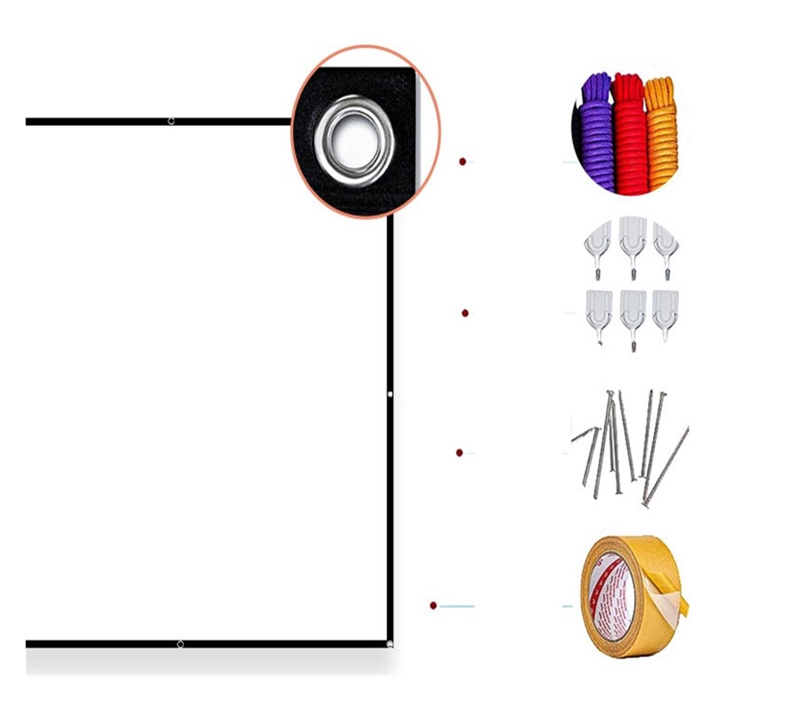 Schermo di proiezione, Accessori for schermi for proiettori HD Schermo for a scomparsa portatile for esterni 150 "16:9150" 16:9 (L 3,30 X A 1,87 M)