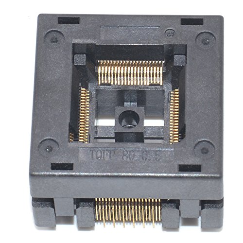 qfp80-05 socket ic burn-in tesing socket otq-80-05-02b 05mm pitch 12x12mm ic dimension open-top socket soldering versionqfp80
