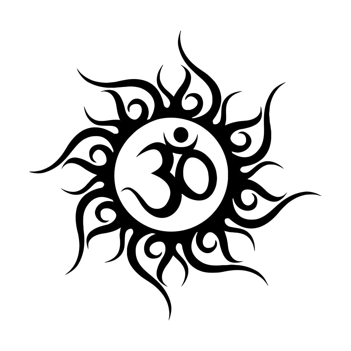 Lzhouting Wall Stickers 2691 Om Symbol Yoga Wall Decal Vinyl Sticker Om Mandala Wall Sticker Aum Symbol Yoga Wall Art Decor Bedroom Home Decor Small - 30X30cm