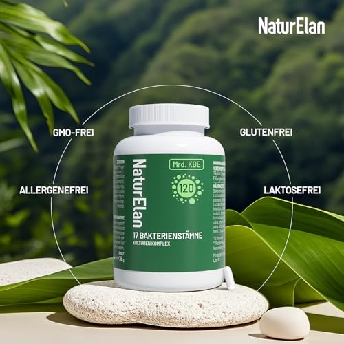 Probio Plus Kulturen Komplex, 17 Bakterienstämme, 120 Mrd. KBE/Tagesdosis,mit Lactobacillus & Bifidobakterien, Non-GMO & Vegan, 60 Kapseln, Darmflora