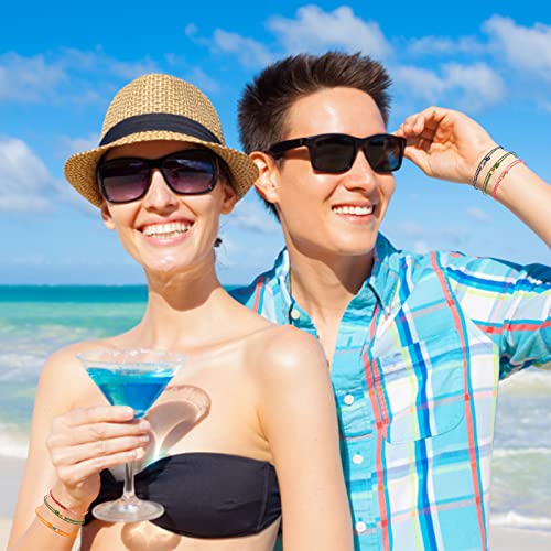 Yfsyle 12Pcs Surfer String Bracelets Summer Outer Banks Bracelet For Women Men Adjustable Wrap Surfer Bracelets With Spring Buckle Summer Beach Nautical Bracelets Waterproof Ankle Bracelets Set-Cotton #TOP1