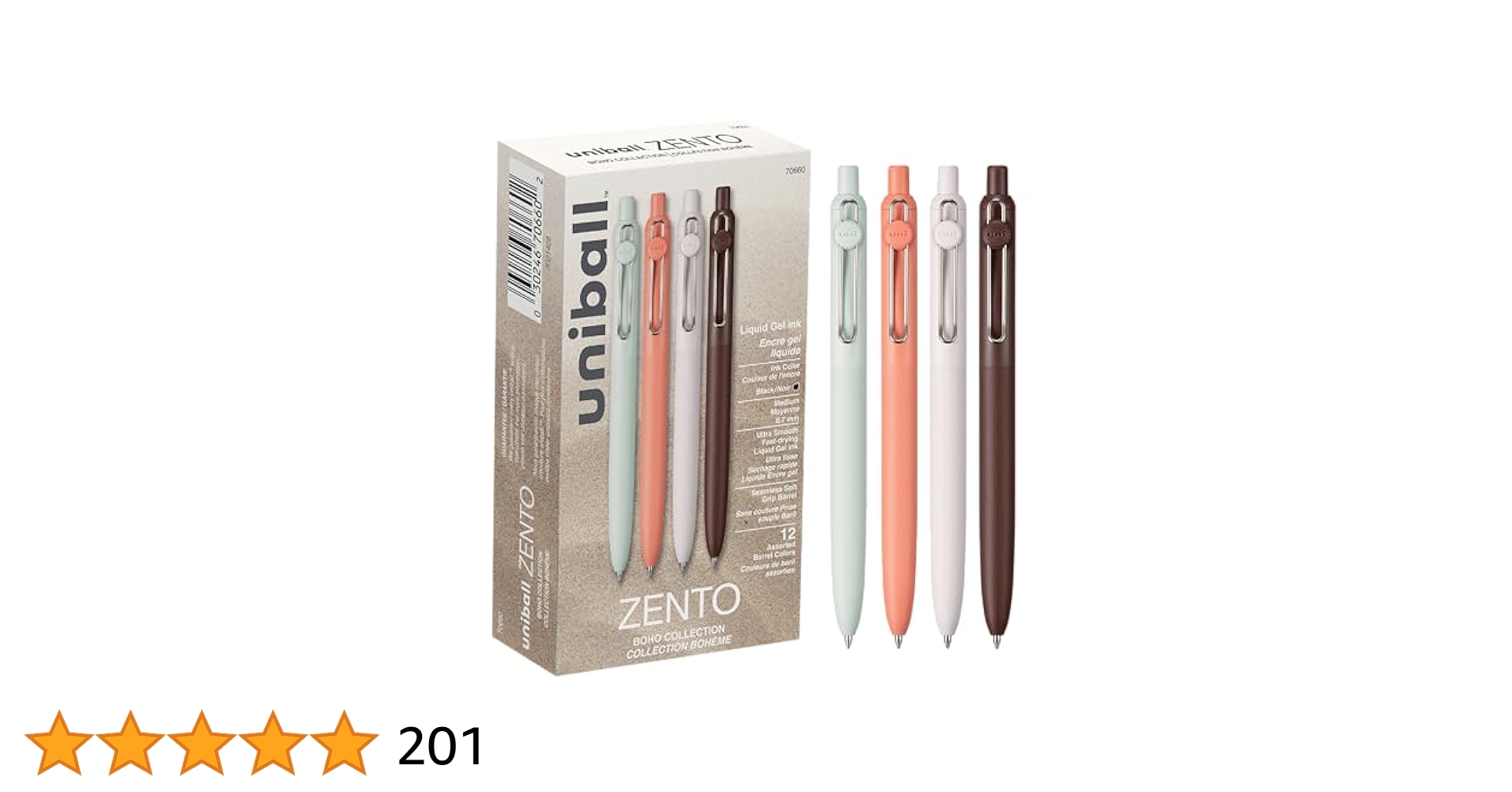 Amazon | Uniball Zento リキッドゲルインク格納式ペン 中字