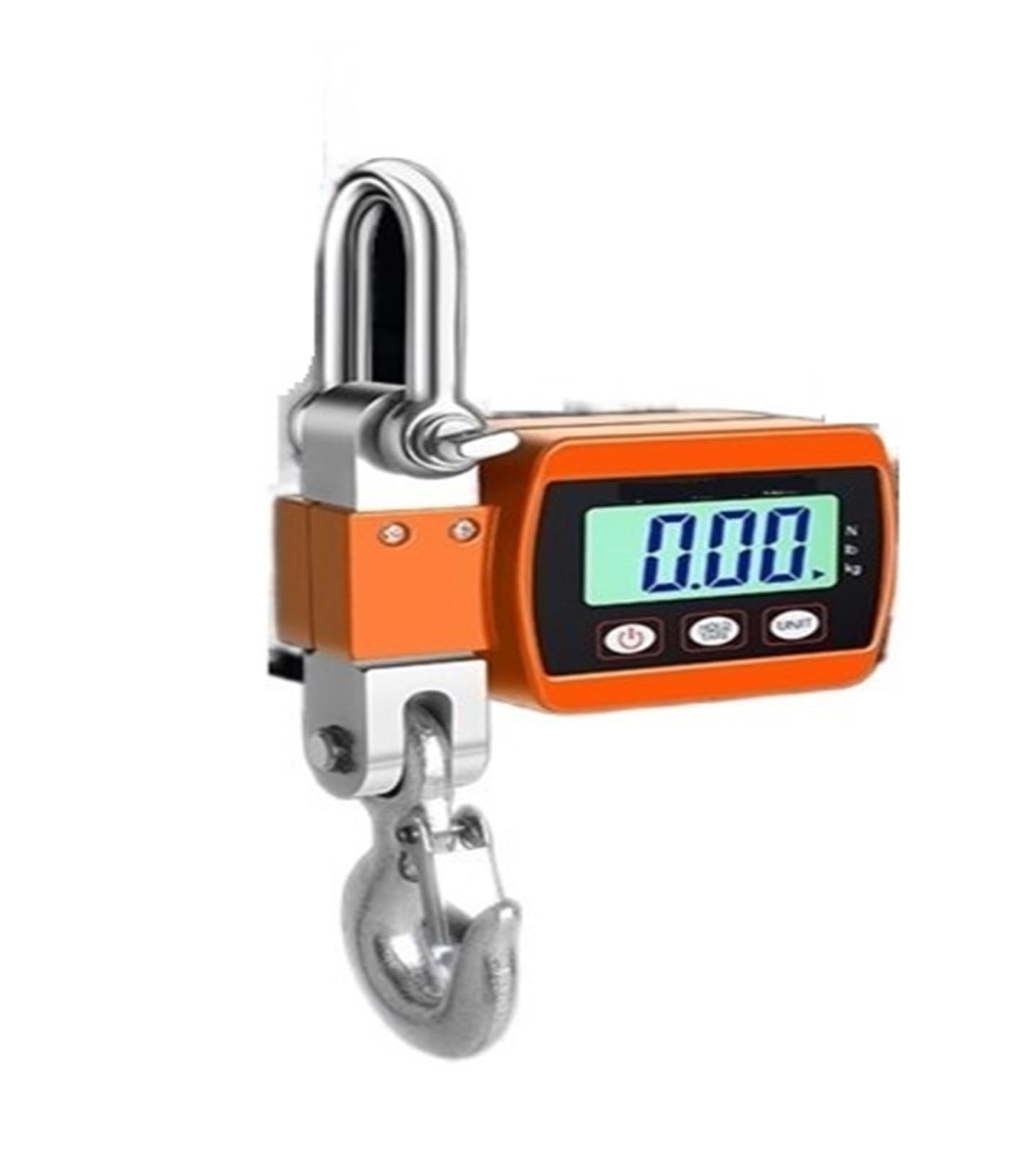 Digital Crane Scale, Digital Hanging Scale 500Kg/300Kg Portable Crane Scale Heavy Duty Crane Scale LCD Backlight Industrial Hook Scales Unit Change(300kg Orange)