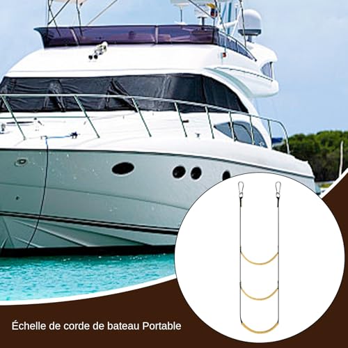 Échelles de bateau pour hors-bords à 3 marches en corde légère pour canoë - 3