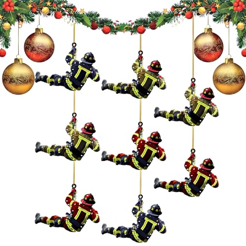 Feuerwehrmann Weihnachtsbaumschmuck Anhänger 8 Stück Feuerwehrmann...