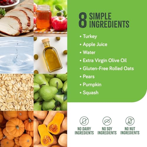Image of Real Food Blends Select Turkey, Pears & Pumpkin - Pureed Food Meal for Feeding Tubes, 9.4 oz Pouch (Pack of 12 Pouches) | Select turkey, pears and pumpkin tube feeding meal with 17g protein and 23 vitamins and minerals.