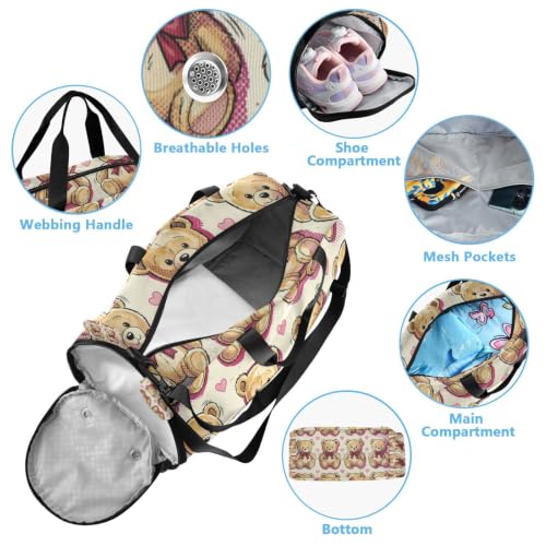 Bolsa de deporte infantil con compartimento para zapatos que evita la ropa sucia en el viaje 4
