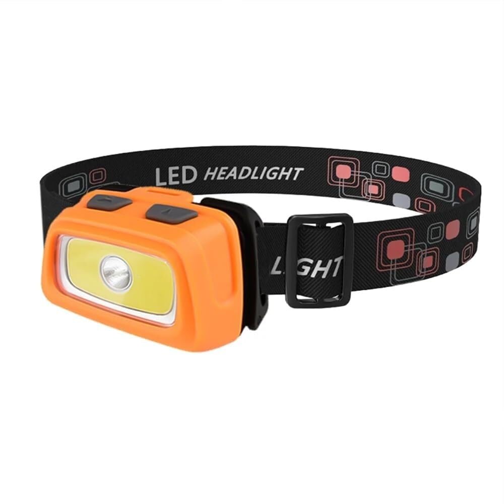 QFGVMXBWKZH Mini Headlamp 200LM LED Waterproof IPX4 Headlight Strobe Head Lamp Light Flash Torch(Orange)