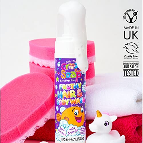 Kids Stuff Crazy Soap Strawberry Frothy Hair & Body Wash | Dermatologically Tested | Kids Body Wash | Mild & Gentle | Vegan | Cruelty Free | 200ml - Image 4