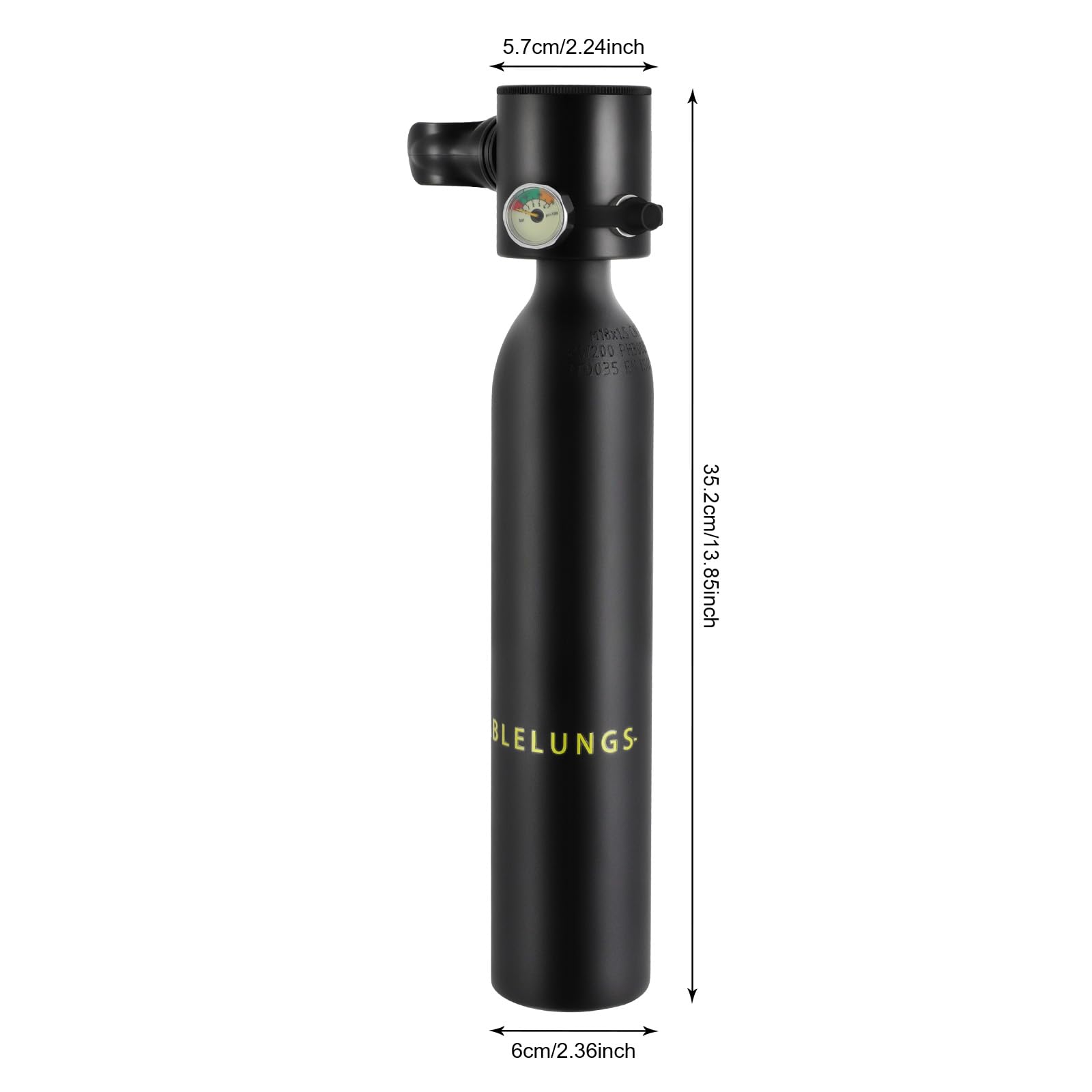 Bombole ad Aria Compressa, Mini Serbatoio Scuba per Immersioni, 0,5L Bombola per Immersioni Portatile, Bombola di Ossigeno, Tappo Antipolvere per Serbatoio di Ossigeno, Anello in Gomma, per
