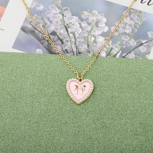 ENSIANTH Pink Bow Pearl Bracelet - Girly Gift Coquette Western Jewelry3