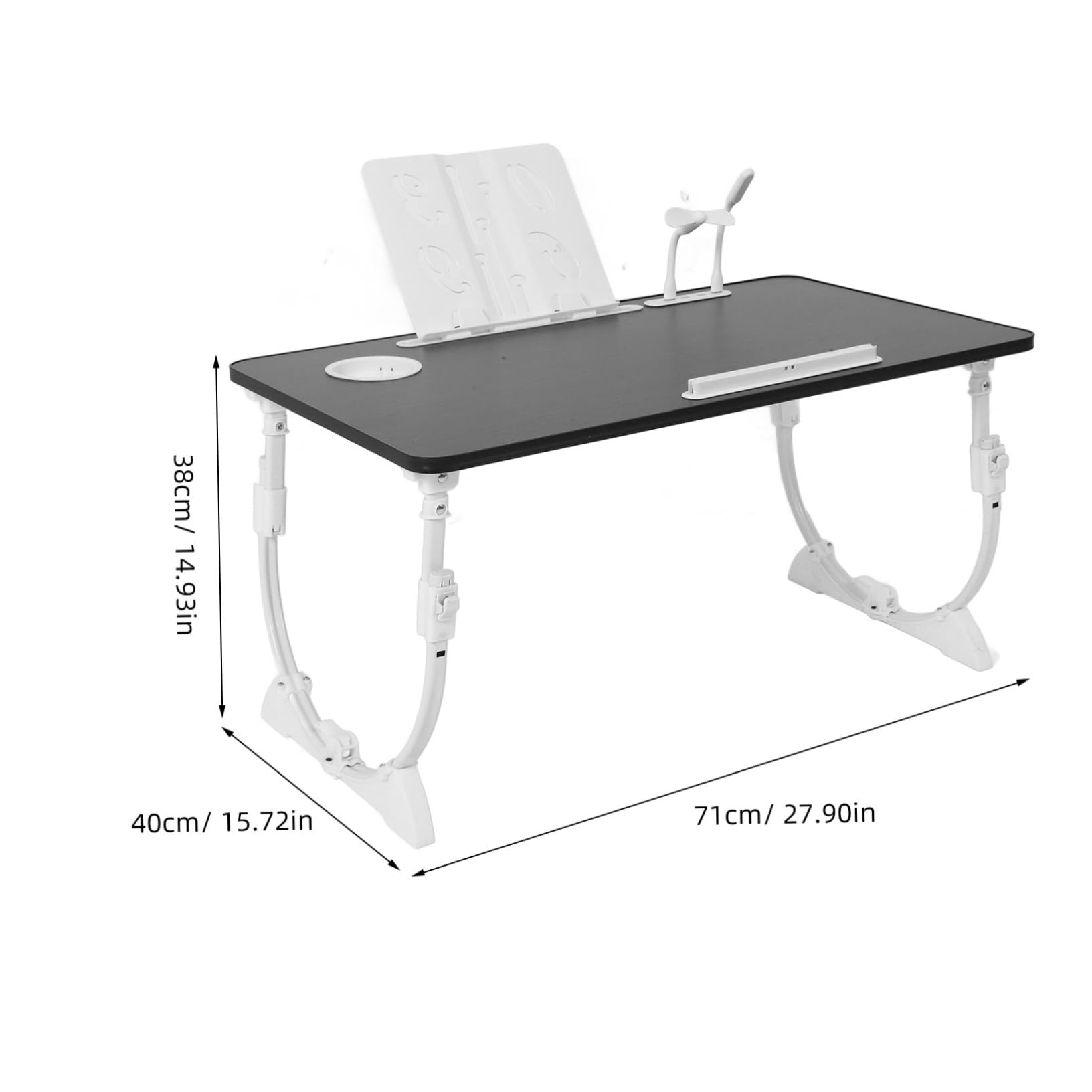 Gadpiparty 1set Adjustable Lap Desk for Bed Foldable Lightweight Bed Table Tilt Function Convenient Storage Height Angle for Study Work Spaces