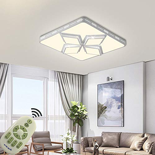 COOSNUG 64W LED Plafón Regulable Rhombus Moderna Lámpara de techo Blanco Dormitorio Cocina Piso Salón Lámpara de techo 3000-6500K