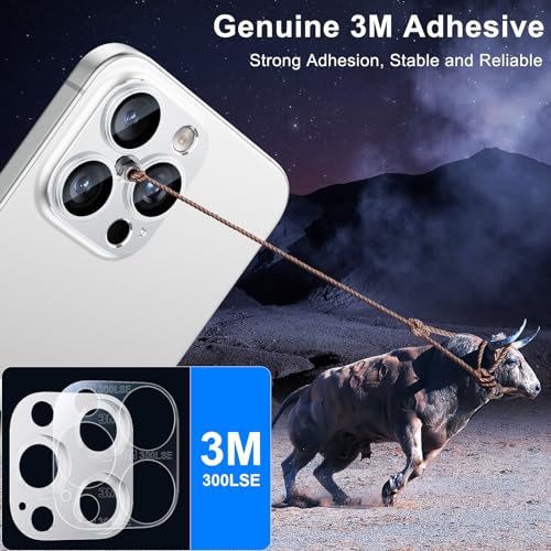 Image of Esanik 2 Pack iPhone 15 Pro /Pro Max Camera Protection, Aluminium Alloy & Sapphire Glass Lens Film, Scratch Resistant, 9H Hardness, 99% Clarity, Compatible with iPhone 15 Pro /Pro Max