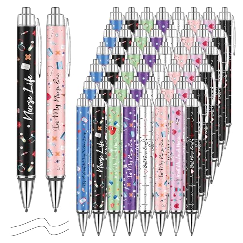 Cadeau semaine des soins infirmiers avec ce lot de 48 stylos rétractables amusants de bureau