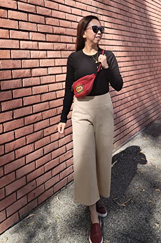 Image of Promover 14 inch /21 inch /23 inch /25 inch Inseam Capri Pants for Women Wide Leg Yoga Cropped Pants with Pockets Loose Casual Summer Pant
