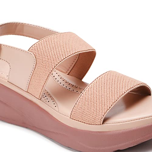 Image of Marc Loire Women Smart Casual Platform Heel Fashion Sandal with Adjustable Strap