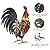 chisheen Rooster Decor Garden Statue Metal Chicken Yard Art Sculpture Outdoor Figurines