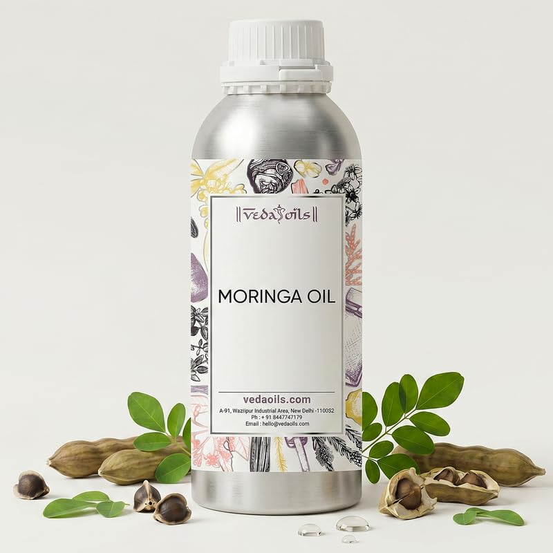 Image of VedaOils Moringa Hair Oil 100ml | 100% Pure Cold Pressed Moringa Oil for Hair Growth, Face & Skin Nourishment