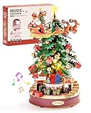 ROBOTIME 3D Puzzles for Adults Wooden Music Box with LED DIY Model Christmas Tree Building Kit for Kids Hobby Crafts Unique Home Decor